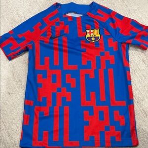 Nike FC Barcelona Blue and Red Graphic Shirt - Boy